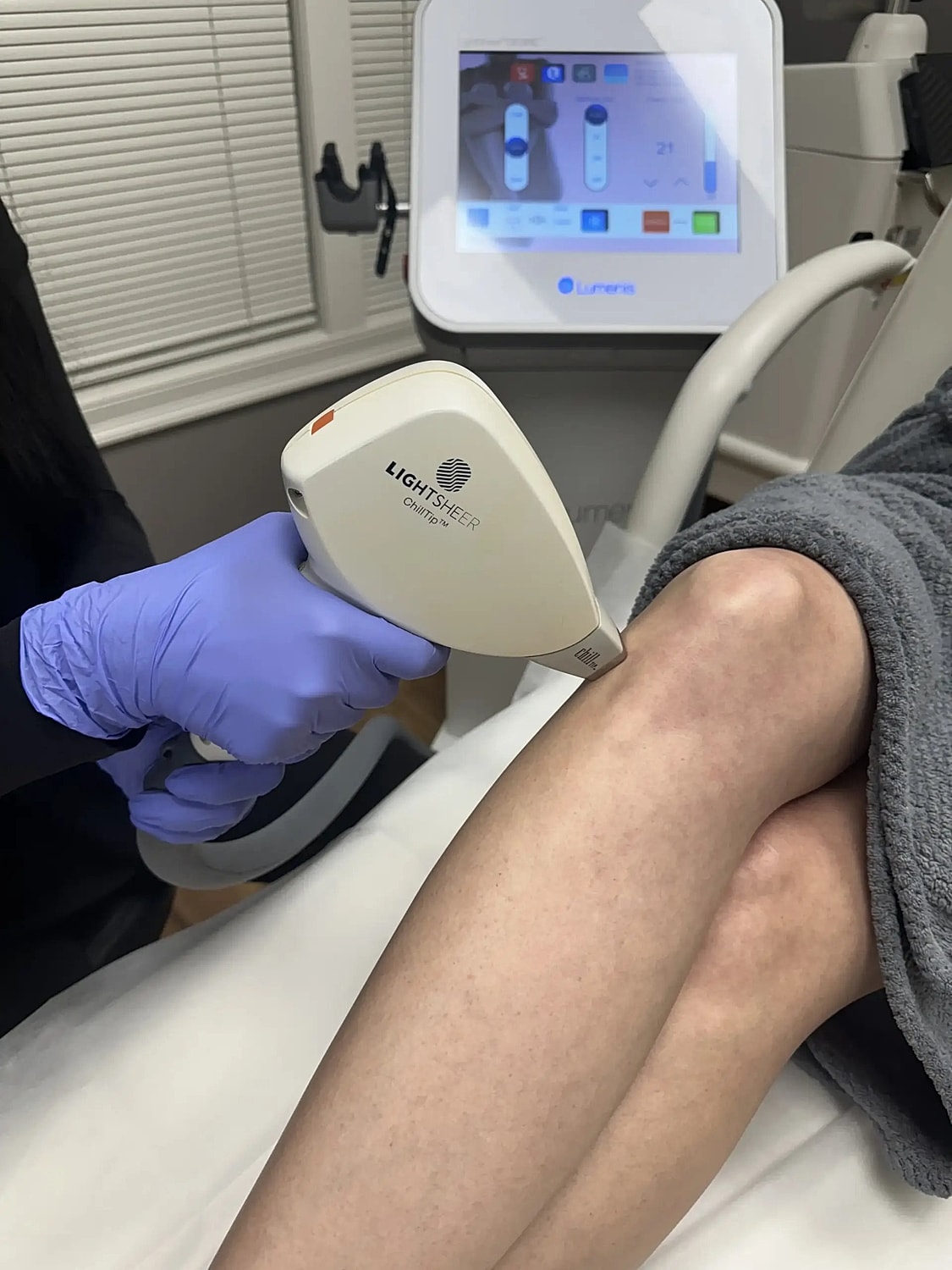 Patient getting laser hair removal in Northborough, MA