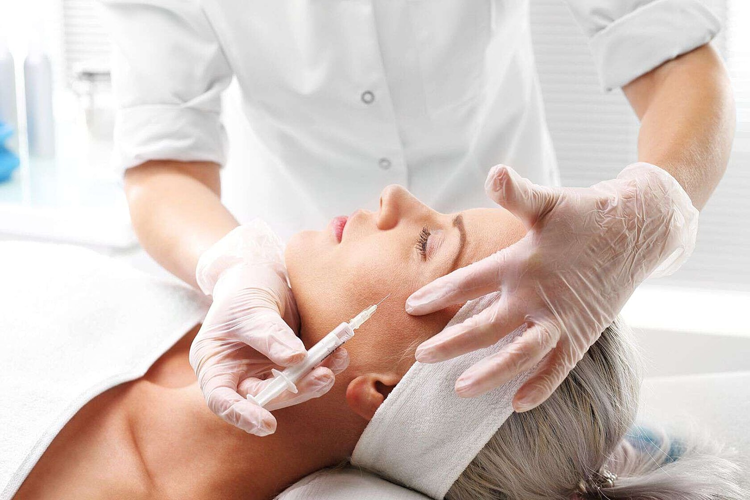 Northborough Microneedling model undergoing treatment