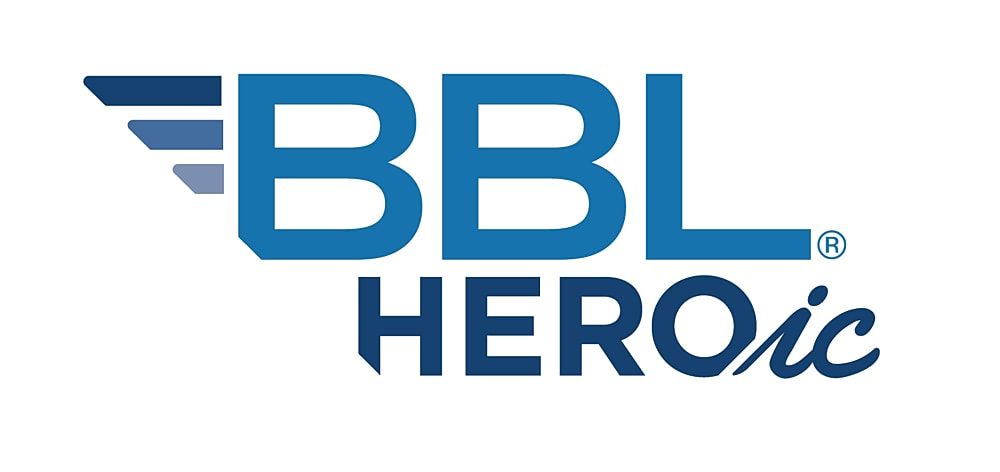 BBL HEROic logo design featuring wing elements.