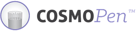 CosmoPen logo with needle design element